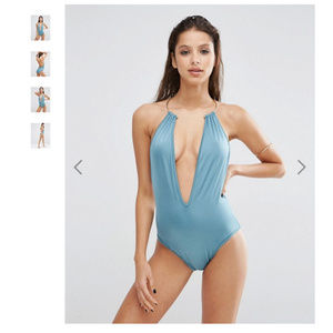 ASOS Swim - ASOS Blue One Piece Choker Swimsuit Size 8 NWOT ASOS Swim - ASOS Blue One Piece Choker Swimsuit Size 8 NWOT